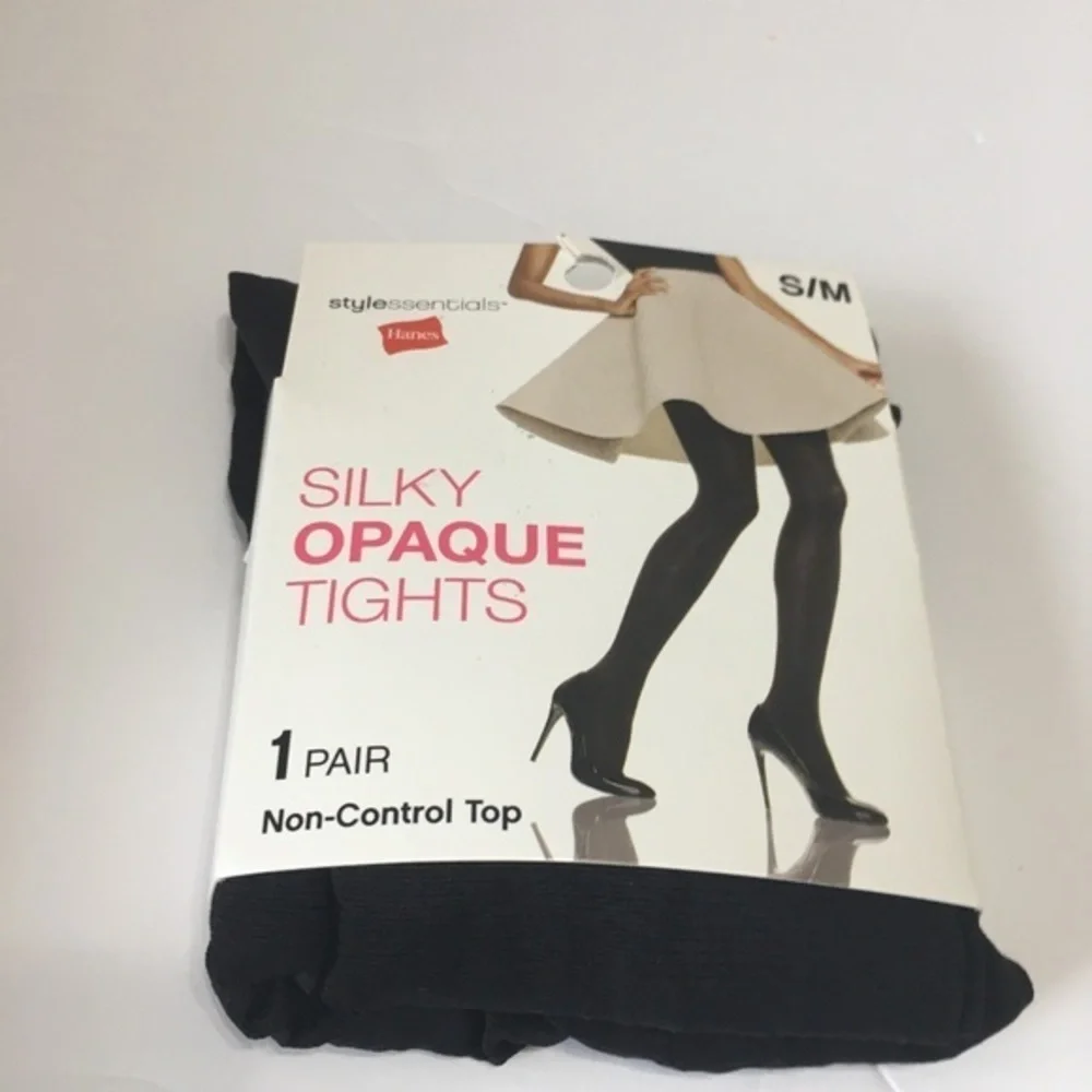 Hanes Silky Opaque Black Tights